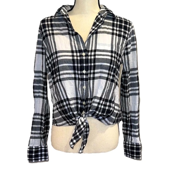 J. Crew Plaid Cropped Button Down Shirt Women’s Size XS/S - Picture 1 of 8